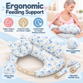 👶 Ergonomic Nursing Pillow 🍼 Hands-Free Feeding Cushion with Adjustable Strap & Baby Pillow