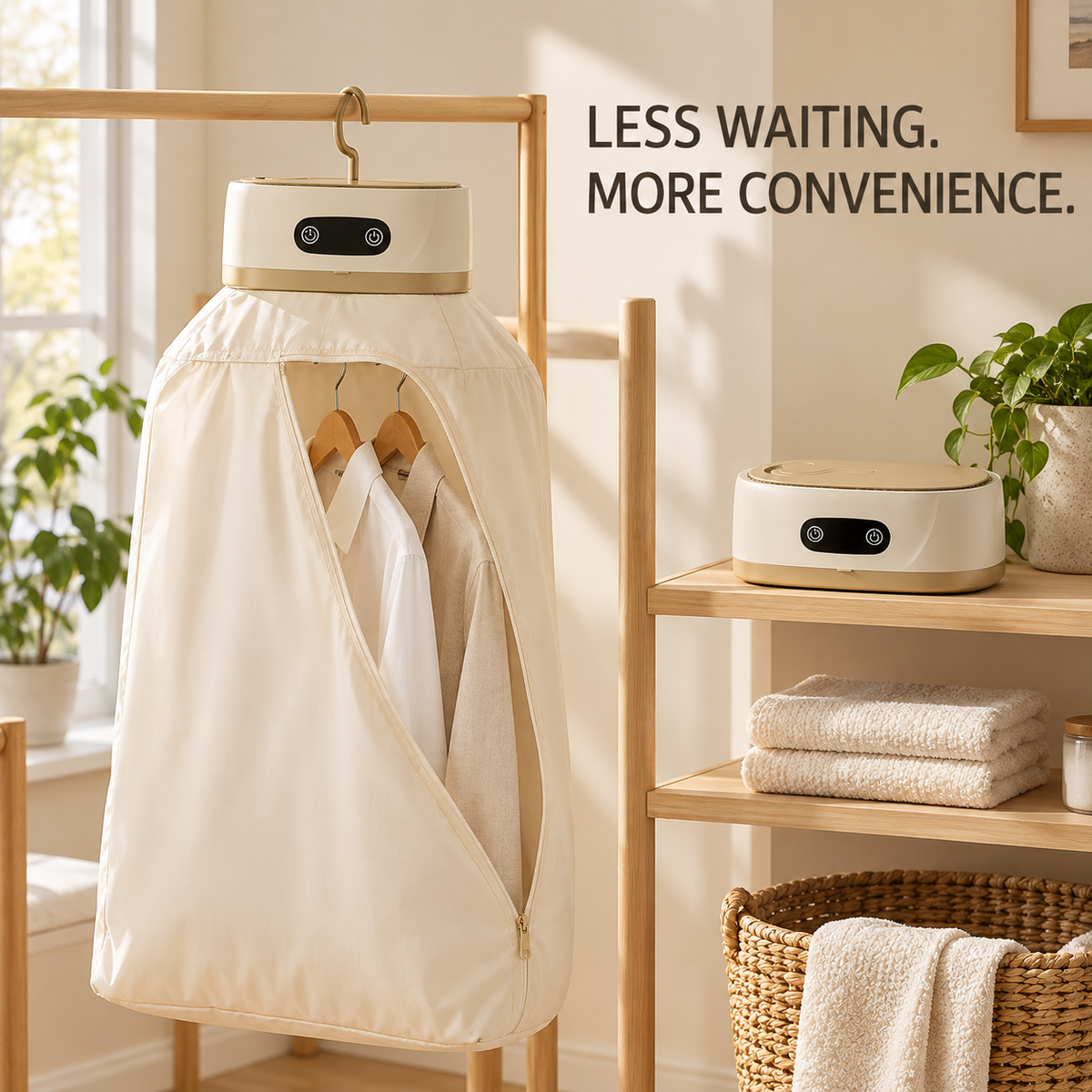 Portable Foldable Clothes Dryer – PTC Heated Drying Bag for Rainy Days & Small Spaces