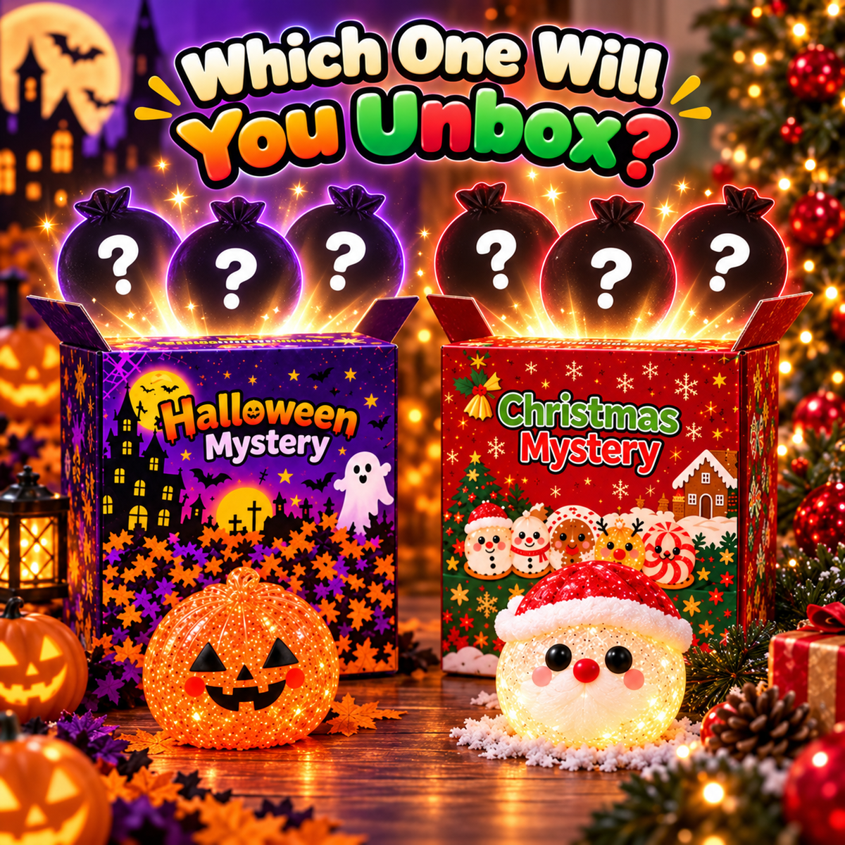 🎈Limited stock Holiday Mystery Dumpling Squishy – Halloween & Christmas Editions