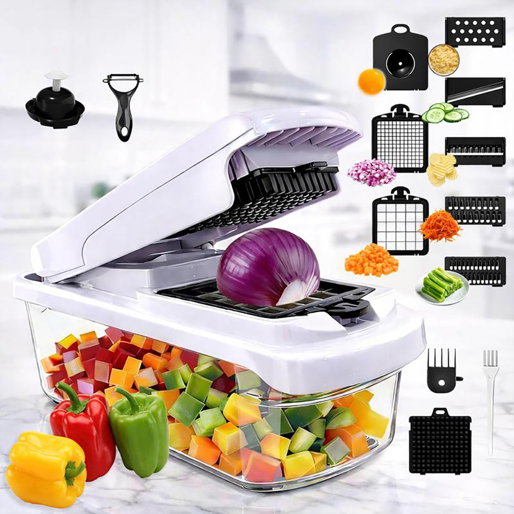 15 In 1 Multifunctional Food Cutter Vegetable Chopper 8 Different Blades With Container Slicers Dicer For Kitchen Cooking