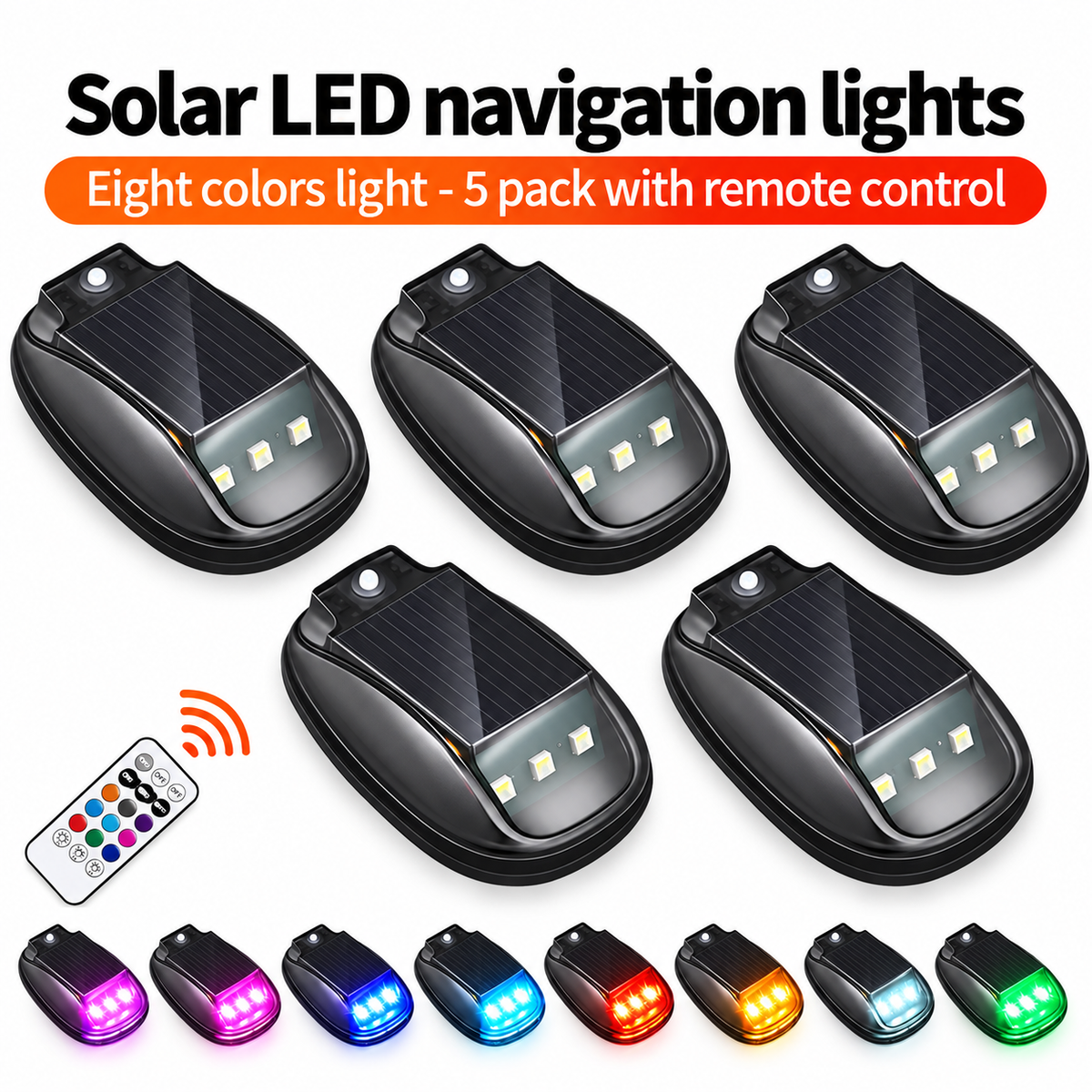 ⚡ Solar RGB Car Roof Strobe Lights – No-Drill Wireless Cab Lights