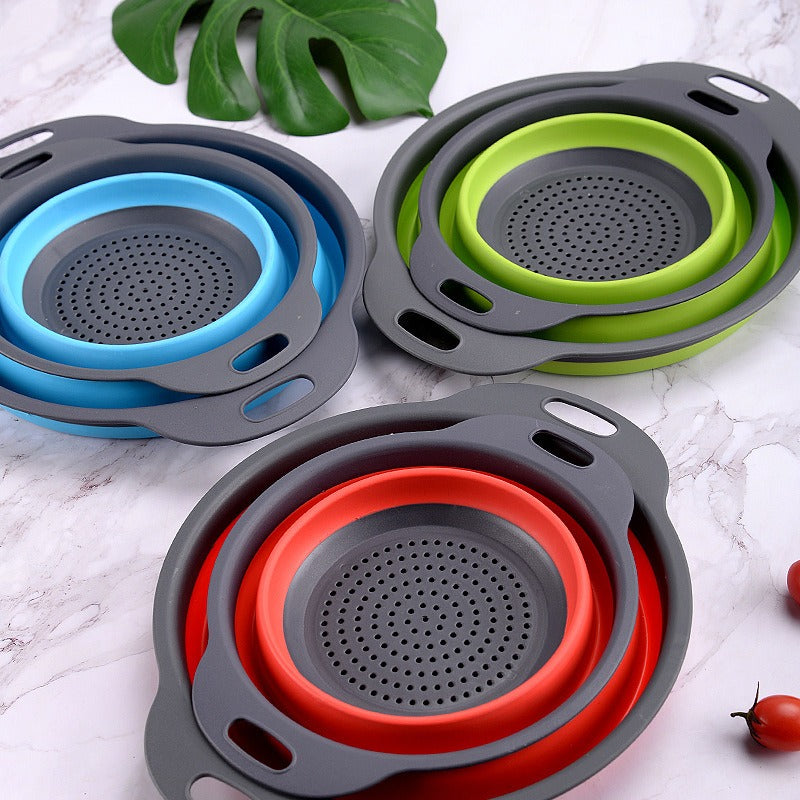 🥬3-Piece Collapsible Colander Set🥬 – Space-Saving Silicone Strainers