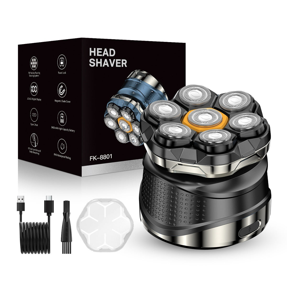 🪒 7D Rotary Head Shaver Kit — Waterproof & Easy to Use