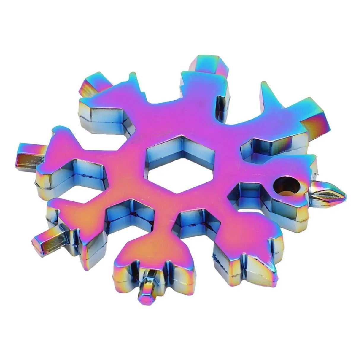 18-in-1 Snowflake Multi-Tool Keychain — EDC Wrench, Screwdriver & Bottle Opener