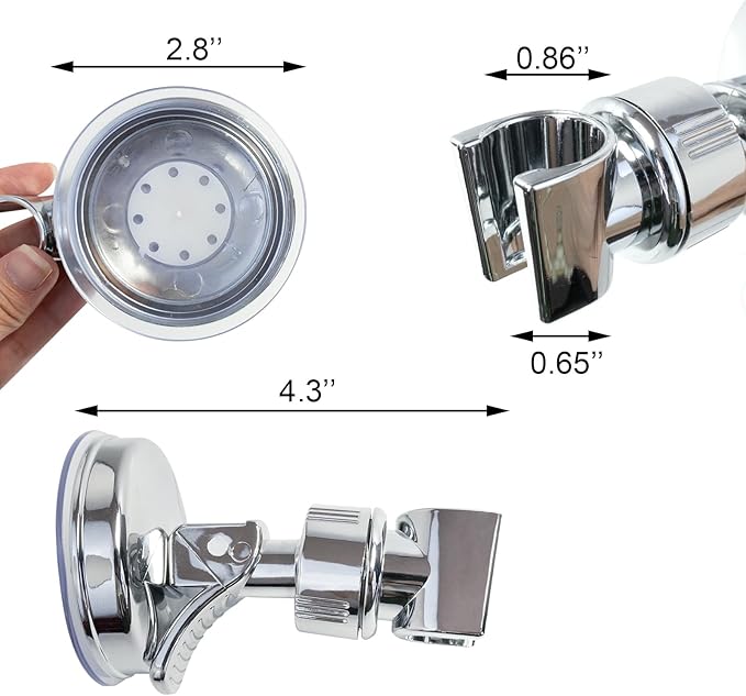 2-Pack Adjustable Suction Shower Head Holders – No Drill, for Kids, Seniors & Families