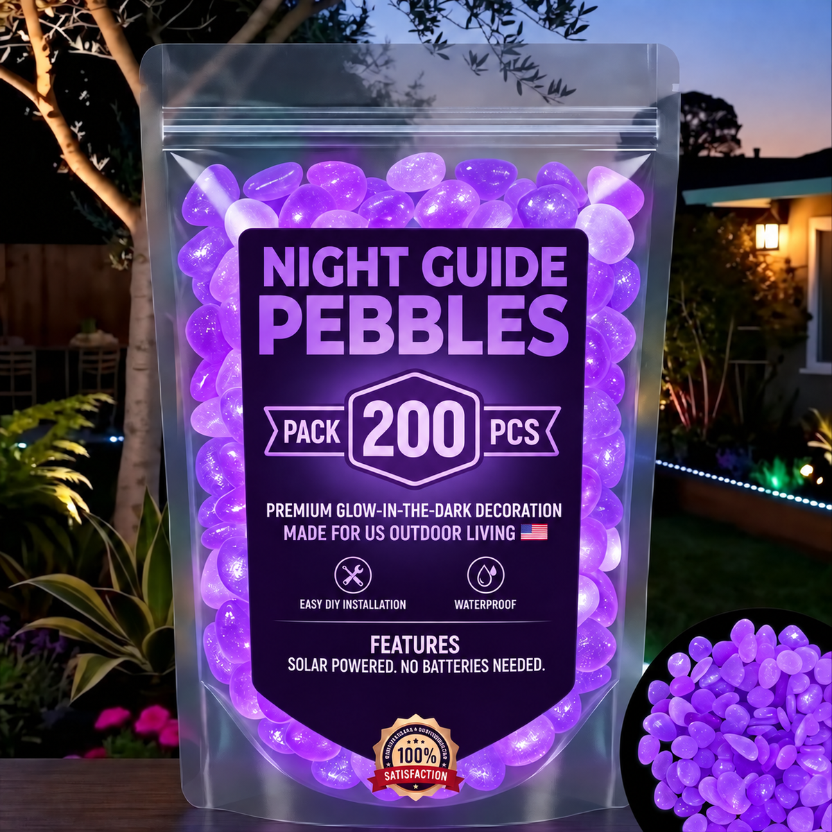 ✨Glow-in-the-Dark Garden Pebbles | Colorful Outdoor Decor