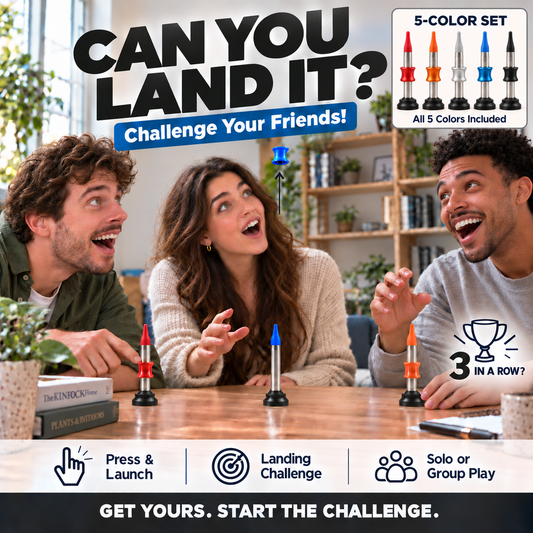 Pop &Land Kinetic Desk Toy | 🎯 Press, Launch & Land Challenge