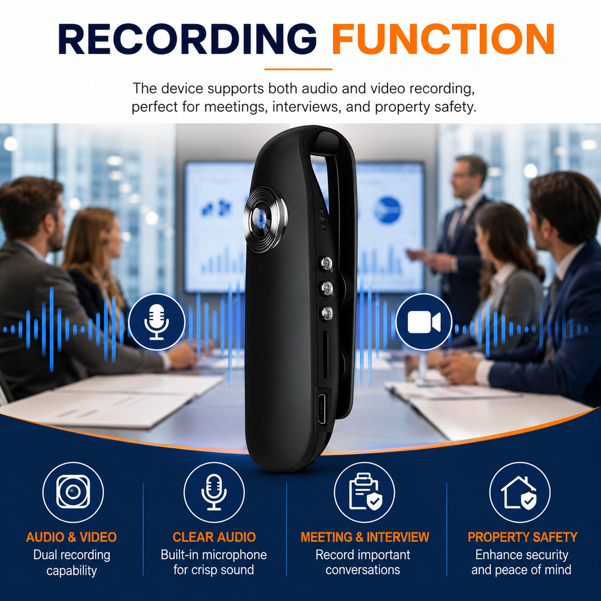 📹 Mini 1080P Body Camera – Hands-Free Recording, Motion Detection & Magnetic Clip