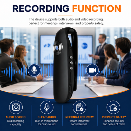 📹 Mini 1080P Body Camera – Hands-Free Recording, Motion Detection & Magnetic Clip