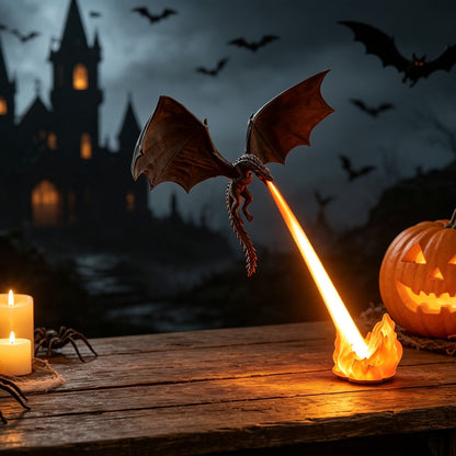 🔥 Mystical Dragon Fire Lamp 🐉 | Halloween LED Night Light & Home Decor 🎃👻