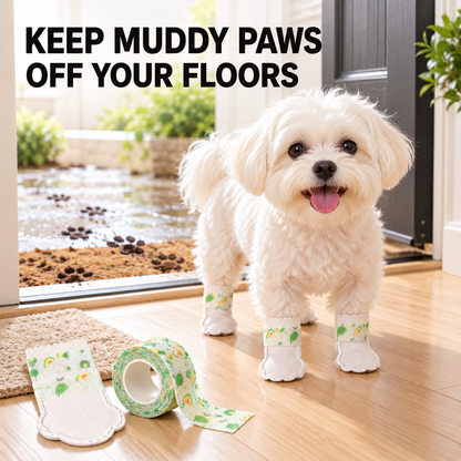 🐾 Keep Muddy Paw Prints Outside—Disposable Dog Paw Covers