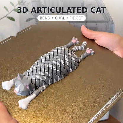 3D Printed Flexi Cat Fidget Toy – Articulated Desk Pet