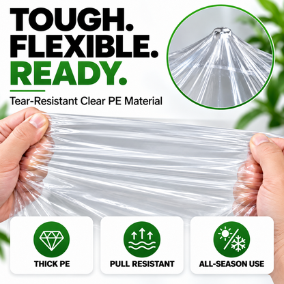 🌧️ Clear Weatherproof Outdoor Curtain – Block Wind & Rain, Keep the View