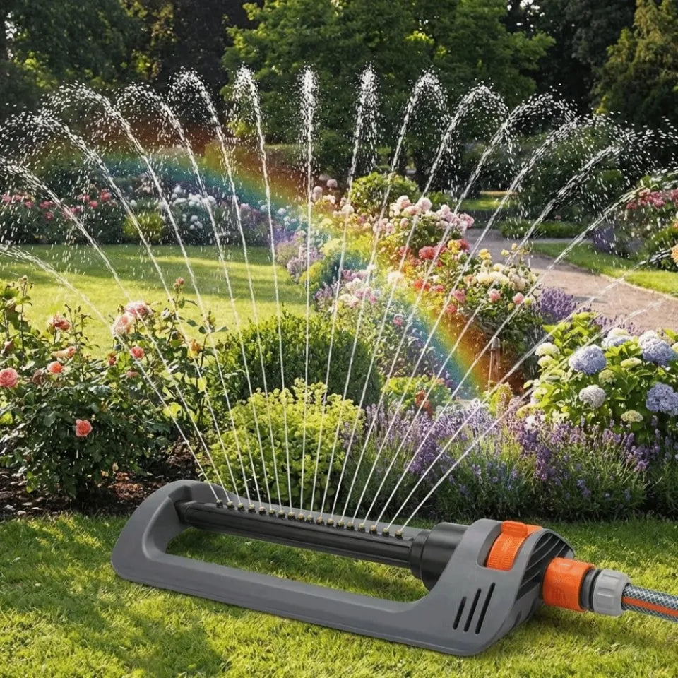 32FT Oscillating Lawn Sprinkler – Wide Coverage & 4 Spray Modes