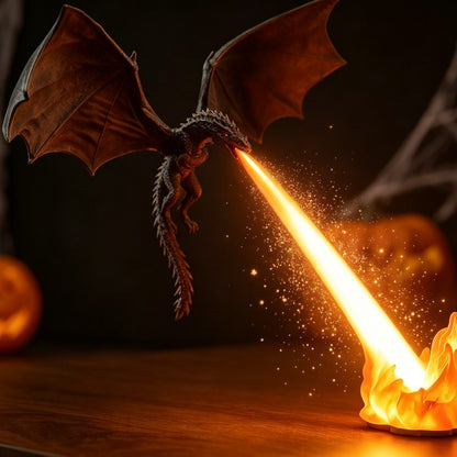 🔥 Mystical Dragon Fire Lamp 🐉 | Halloween LED Night Light & Home Decor 🎃👻
