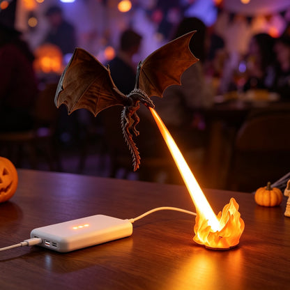 🔥 Mystical Dragon Fire Lamp 🐉 | Halloween LED Night Light & Home Decor 🎃👻