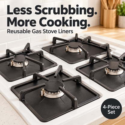 🍳 Reusable Gas Stove Burner Liners – Less Scrubbing, Easier Cleanup 🍴