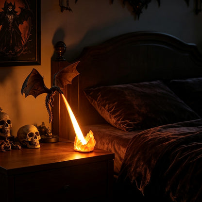 🔥 Mystical Dragon Fire Lamp 🐉 | Halloween LED Night Light & Home Decor 🎃👻