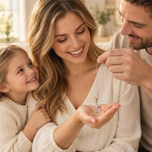 🤍 A Hug to Keep — Mother & Child Embrace Necklace