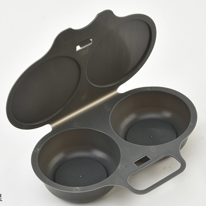 Easy to Clean Microwave Egg Steamer Mold BPA‑Free,Food‑Grade Plastic PP Material - Non-Stick,2 Cup Round Egg Maker