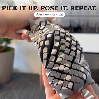3D Printed Flexi Cat Fidget Toy – Articulated Desk Pet