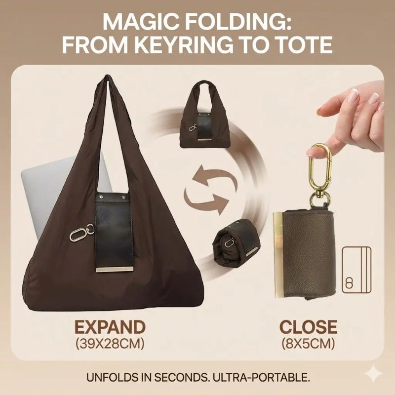 Toworkact™ Varelli Charm Transformable Bag – Stylish Vegan Leather Tote & Keychain Charm