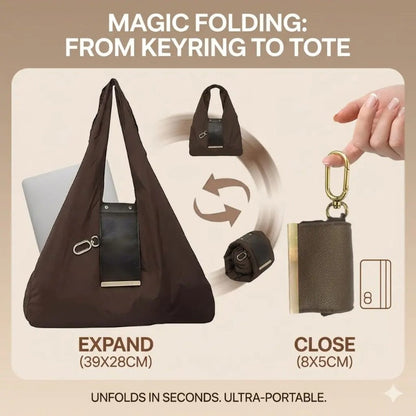 Toworkact™ Varelli Charm Transformable Bag – Stylish Vegan Leather Tote & Keychain Charm