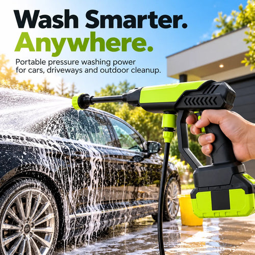 🚗💦 Portable Cordless Pressure Washer Gun – Powerful Car Wash & Outdoor Cleaning Made Easy! ✨