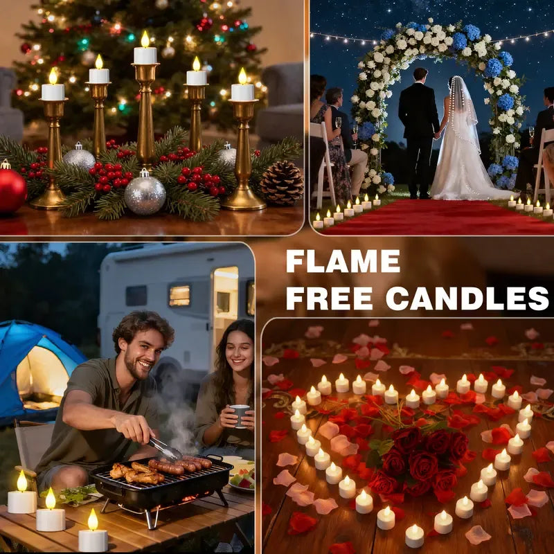 🔥6-Pack Rechargeable Tea Lights – Realistic Flicker & Remote Control