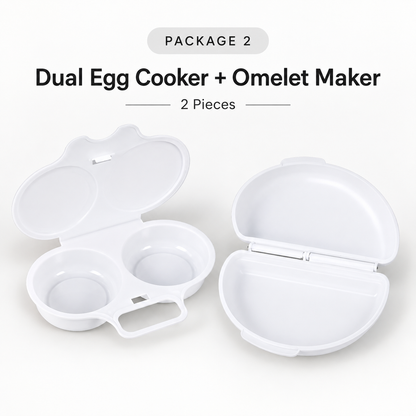 🔥Microwave Egg Poacher – Dual-Cavity Steamer, Rapid Heating, Non-Stick PP – Ideal for Home, Office & Travel!（副本）