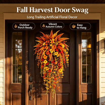 Set of 2 Artificial Fern for Autumn Outdoor Decor– Autumn Porch & Door Decoration
