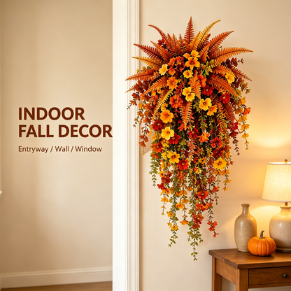 Set of 2 Artificial Fern for Autumn Outdoor Decor– Autumn Porch & Door Decoration