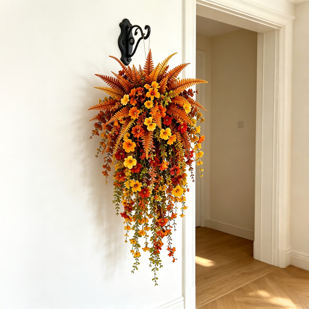 Set of 2 Artificial Fern for Autumn Outdoor Decor– Autumn Porch & Door Decoration