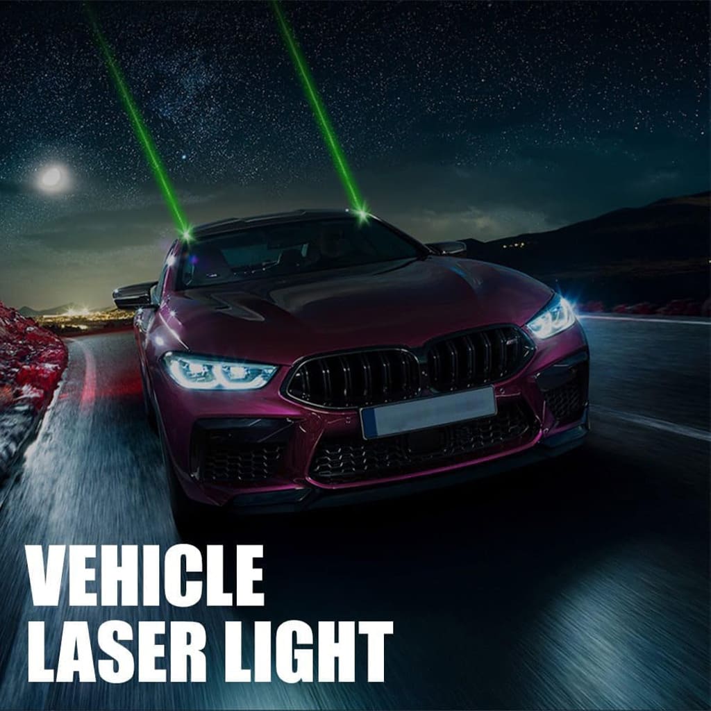 🚗 Wireless Vehicle Laser Warning Light – Remote Control & Rechargeable