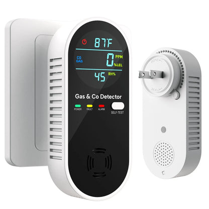 🛡️4 in 1 Gas & Carbon Monoxide Detector with Temperature and Humidity Display