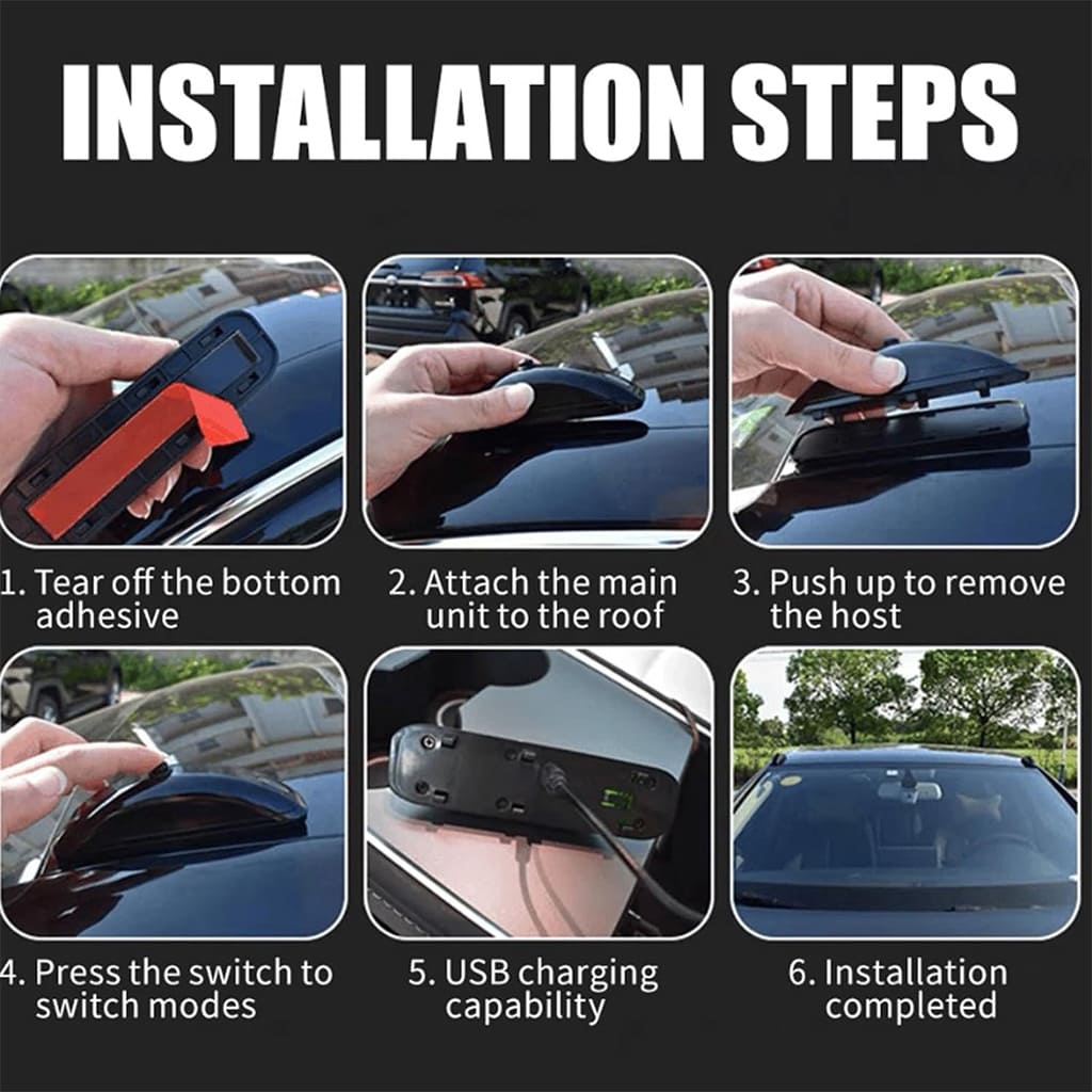 🚗 Wireless Vehicle Laser Warning Light – Remote Control & Rechargeable