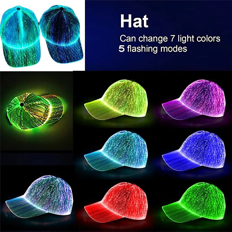 🔥🎃LED Fiber Optic Cap with Multiple Colors-Halloween Night Star