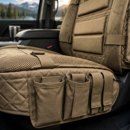 Tactical MOLLE Car Seat Cover Organizer – Rugged Protection & Smart Storage
