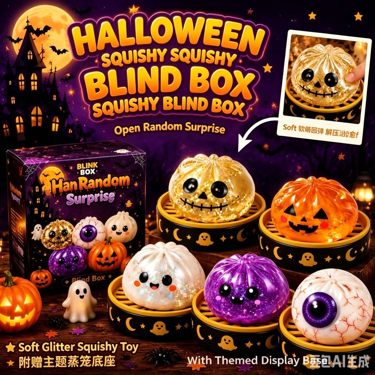 🎃Halloween Dumpling Squishy - Mystery Blind Box👻