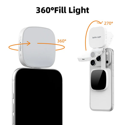 Magnetic Light, MagSafe Selfie Light with Mirror, CRI97+ Rechargeable LED, 3 Color Temperatures, Metal Ring