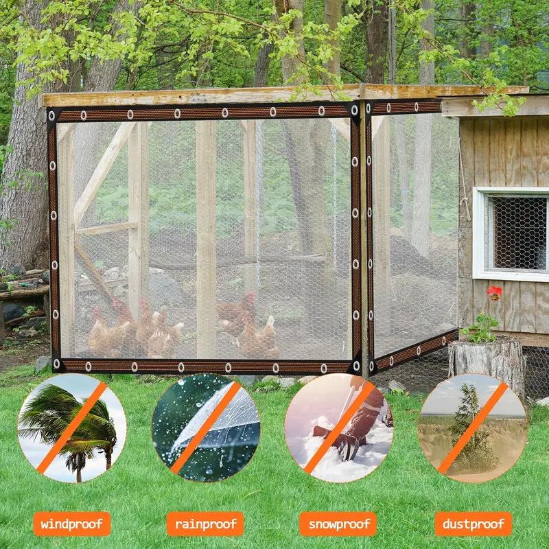 🌧️ Clear Waterproof Tarp – 🏡 Heavy Duty Outdoor Weather Protection Cover