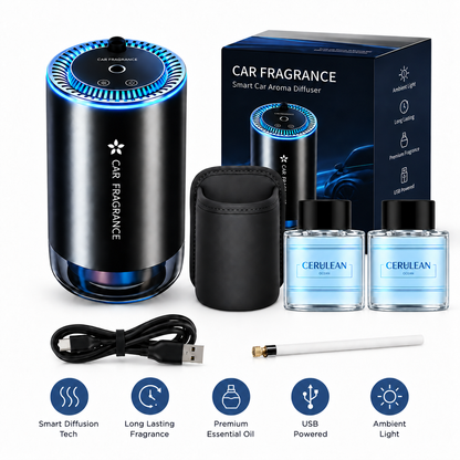 ✨ Smart Car Diffuser with RGB Ambient Light & Star Projector