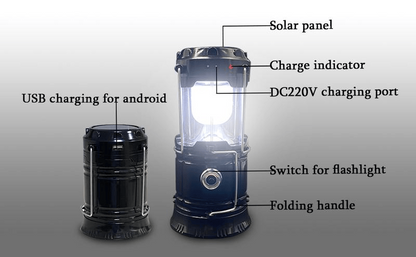 ☀️ Collapsible Solar Camping Lantern – Portable LED Emergency Light