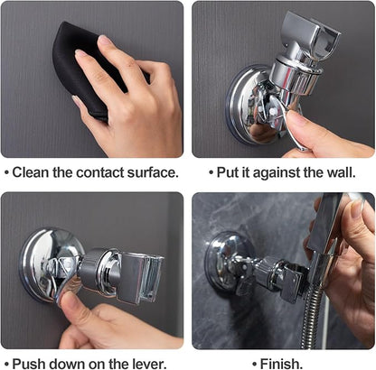Adjustable Shower Head Holders Removable Suction Cup Shower Head Bracket No Drill Shower Head Bracket