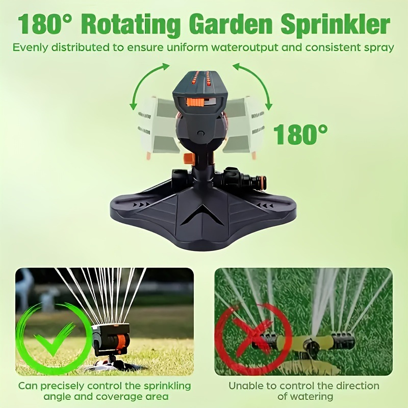 Adjustable Oscillating Sprinkler Wide Coverage