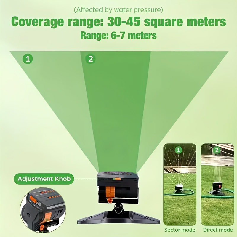 Adjustable Oscillating Sprinkler Wide Coverage