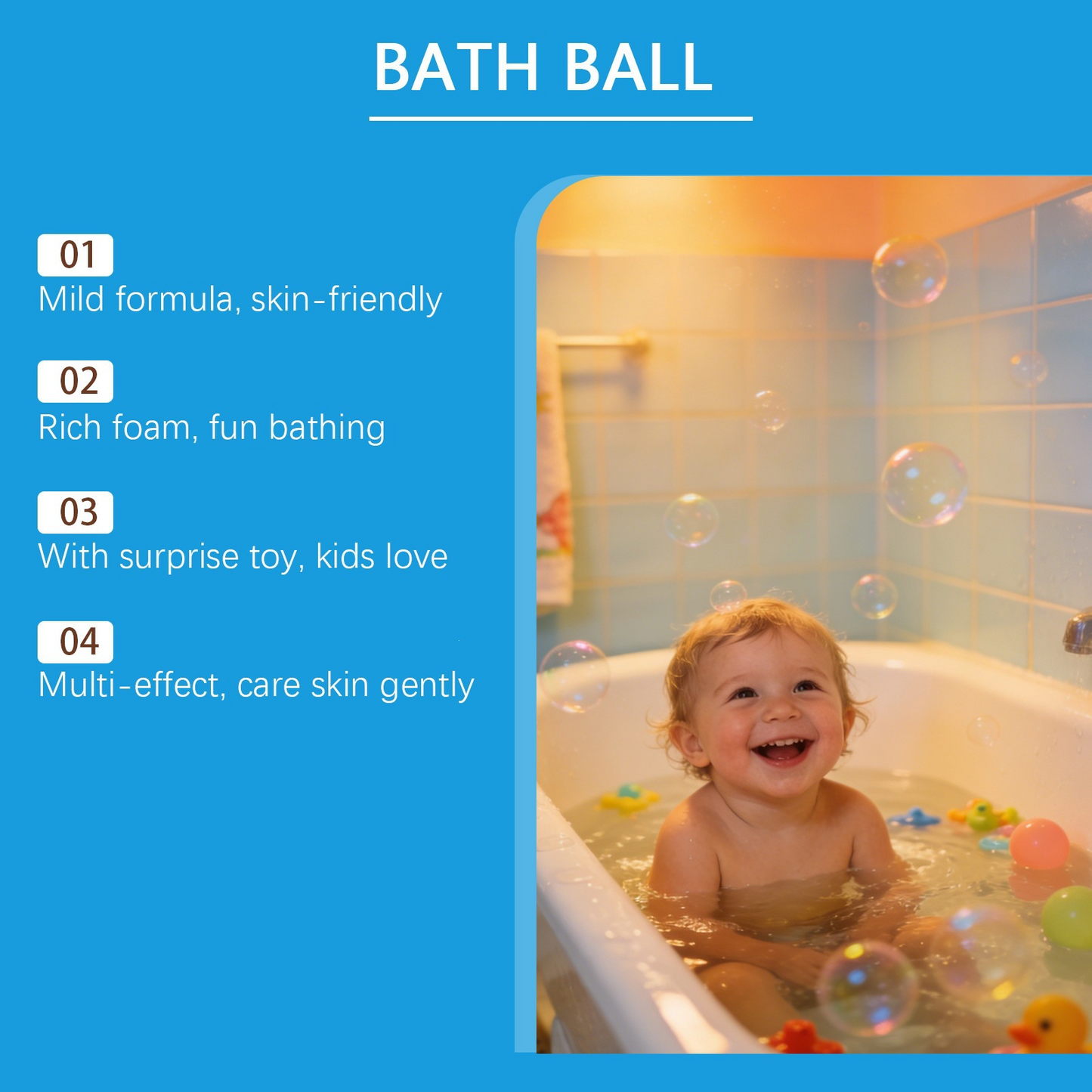 Plainlygoods Ocean Surprise Kids Bath Bombs – Fizzy Bath Fun with Hidden Toys Inside