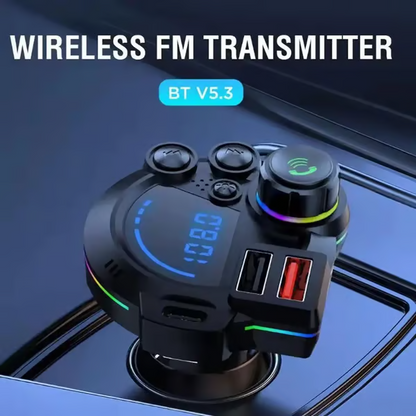 ⚡ 20W PD Car Charger & Bluetooth 5.3 FM Transmitter – Bass Booster & RGB Light – Wireless MP3 Radio Adapter 🎵