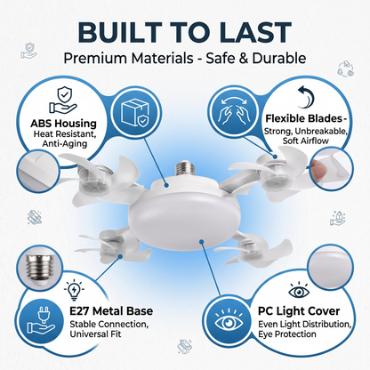 🚀2026 Upgraded E27 Ceiling Fan Light – 2-in-1 LED Light & Quiet Cooling Fan with Remote Control💨