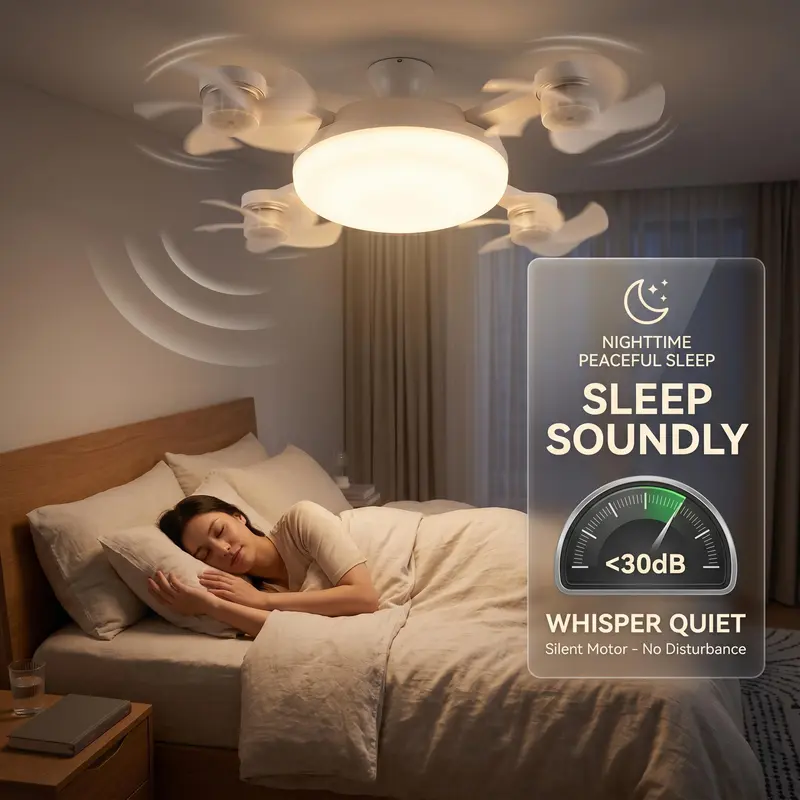 🚀2026 Upgraded E27 Ceiling Fan Light – 2-in-1 LED Light & Quiet Cooling Fan with Remote Control💨